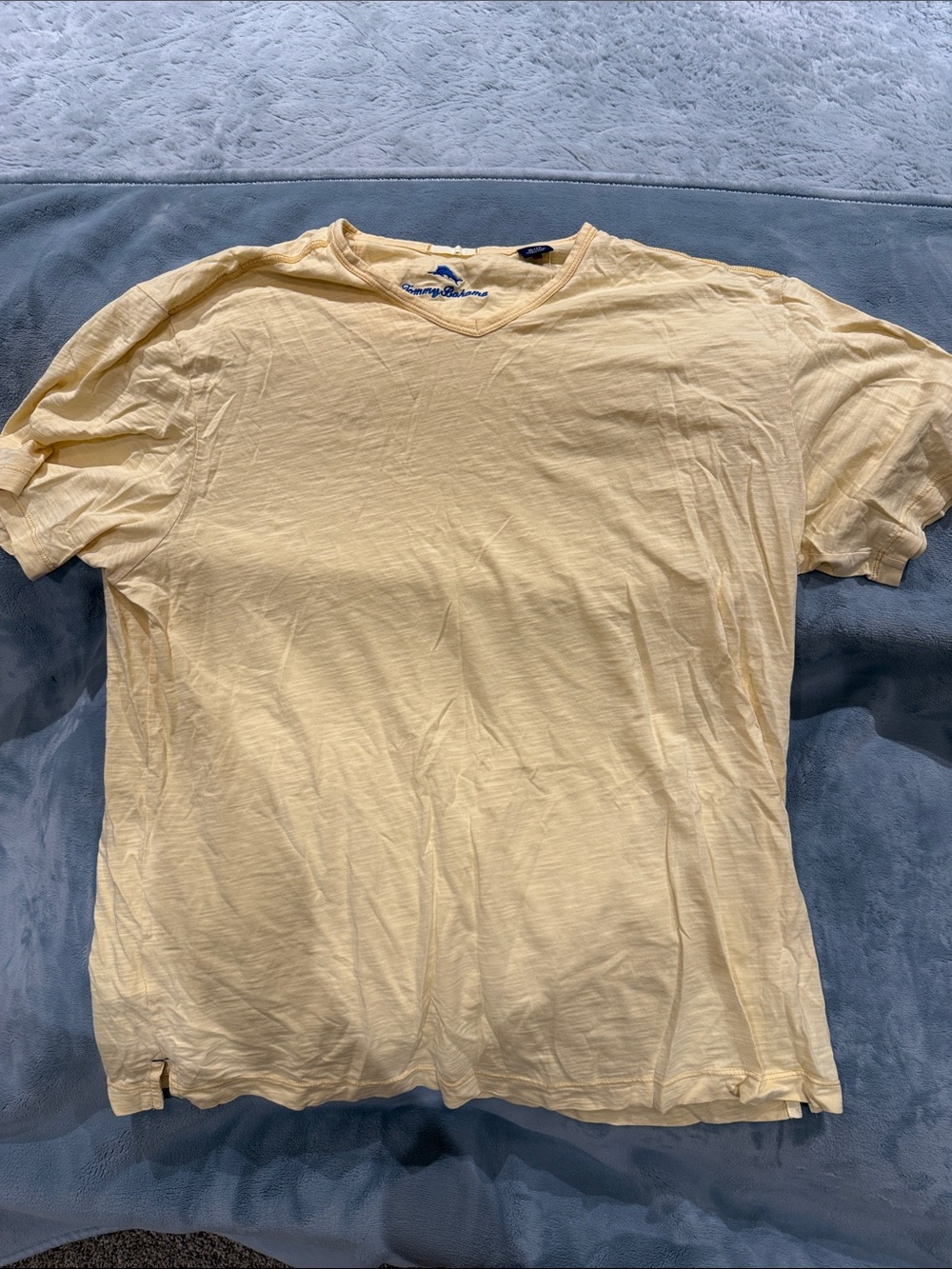 Tommy Bahama Men's Pale Yellow V-Neck Short Sleeve Tee